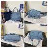 Briefzüge Denim -Einkaufstaschen für Frauen High Street Um Shopper -Käufer Tasche Pendler um Öko -Tasche koreanische Leinwand Messenger -Tasche Y2K Satchel