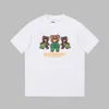 Men's T-Shirts Summer 100% Cotton Tops Women Bear Tshirts O-neck Round Collar Short-Sleeve Couple White Top Tees