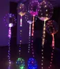 Luminöser LED -Ballonschnur farbenfrohe transparente runde Blase Hochzeitsballons leuchten mehr Farben nach dem Einfügen von Helium um 187351761