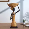 Texture Woven African Tribal Woman Figurine Black Girls Ornament Objects Decorative Objects Accessori per la casa 240411