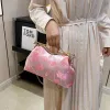 Shell Luxury Brand Women Pink Blue Clip Shell Blomkedja Fold Crossbody Bags Evening Party Clutch Handväskor och Purses Messenger Väskor