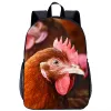 Sacs Farm Poulet Print Backpack Girls Boys Book Bag Sac Étudiant sac à école adolescente Femme Men de voyage Racksacks Daily Casual Backpacks