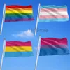 Transgender 90x150cm lesbisk stolthet hbt gay banner polyester flaggor party leverans dekoration regnbåge flagga Th1018