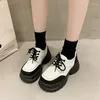 Casual Shoes Black Sports Spring and Fall Design Muffin Platform Big Stopa koronkowy Zapatillas Mujer Preppy Style