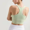 A-Le femme Yoga Sport Bras Rib Cropped Raceback Tank Sweetpops Portez des vêtements de sport actifs tous les jours sans couture