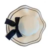 Bérets Vacation Chapeau Western Westin Vintage Sun Sun Elegant Ribbon Arc