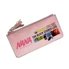 Wallets Anime NANA Women Pink Wallet Kwaii ID Card Holder Long Purse With Coins Pockets Pu Leather Money Bag Girls Phone Clutch Bag