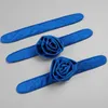 Lässige Kleider 2024 Blue Fleuled Bow Blume Wrap Frauen Langkleid ärmellose elastische schlanke Fit Schlitz Saum Frau