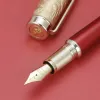 Pens Jinhao 2024 Metal Fountain Pen #6 Heartbeat Fine Nib, Vintage rzeźbienia Smok z konwertera biurowy