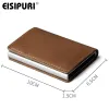 Holders EISIPURI Men Blocking Rfid Wallet Mini Genuine Leather Business Aluminium Credit Card Holder Purse Automatic Pop Up Card Case