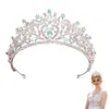 Coix de cheveux Femme Crown Baroque Headress Light Luxurious Raminestones alliage pour la tête de mariage de demoiselle d'honneur décor