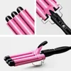 Curling do włosów żelazny ceramiczny profesjonalny Triple Barrel Curler Roller Roll Roll Tools Styler Wand Irons 240412