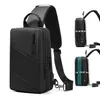 est uitbreidbare mannen crossbody tassen multifunctionele USB opladen borstpakket boodschappers mannelijke waterdichte schoudertas 240407