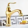 Robinets de lavabo de salle de bain Ly Art Jade Body Basin Robinet Brass Mixer Tap Golden Single Handle Rose Gold