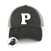 Berets Alphabet Letter P Cowboy Hat Gentleman Gold Golf Women Men's