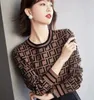 Designer Luxury-kwaliteit Dames Roze Holle Knits met lange mouwen Lange mouwen Sweater Fashion borduurwerk vol letters Logo Outerwear Top Sweater