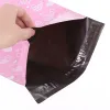 Sacchetti da 5 pezzi Nero Borsa di consegna rosa, borsa impermeabile imballaggio, borsa di consegna in plastica con chiusura a zip, busta in plastica Post Box Box