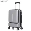 Luggage New Fashion 24 Inch Front Pocket Rolling Luggage Trolley Password Box 20' Boarding Suitcase Women Travel Bag Trunk luggage bag