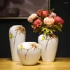 Vases Chinese Ceramic Vase Decoration Soft El European Living Room Countertop Hand-Painted Modern Home Simple Crafts