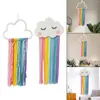 Figurine decorative Wall Hanging Decoration Nursery per bambini camera da letto arte per macrame da macrame Tassel Takestry Boho Rainbow Decor