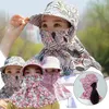 قبعات واسعة من أشعة الشمس قبعة الوجه والرقبة حماية الأشعة فوق البنفسجية الغطاء الوقائي النساء