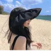 Outdoor UV Bescherming Zon Hoeden Breed gebruik Embet Caps Brim Soft Women for Hat Summer