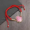 Link Bracelets Exquisite Shining Maitreya Zircon Adjustable Rope Bracelet Women's Fashion Religious Lucky Amulet Jewelry Gift