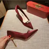 Dress Shoes Wedding Bride Pointed Heels Dames Stilettos 2024 Red