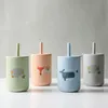 Baby Silicone Feeding Cups Portable Drinkware Sippy Food Grade Learning for Toddlers förvaring Snack Container en gratis 240412