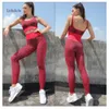 Alignez des ensembles sexy, Lu 2-PCS Contrôle de squat sans couture, fesses de pêche à motifs de serpent, Bra de sports pour femmes, pantalon athlétique Fiess Gym Set Lem