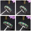 Küme halkaları doğal zümrüt halka 925 sterling sier 3 m 5pcsgemstone ince mücevher damla teslimat dhmk3