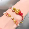 GeoMancy Accessory Luokaqi Carp Leap Dragon Gate Enamel Little Koi Pearl Autumn and Winter New High End Burnt Blue Bracelet