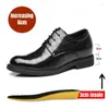 Dress Shoes PDEP 8cm Invisible Height Increasing For Men Leather Office Business Brown Formal Wedding Zapatos De Vestir Hombre