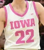 22 Caitlin Clark Jersey Iowa Hawkeyes män kvinnor ungdom college basket tröjor svartvit gul