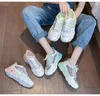 Fitness schoenen sneakers voor vrouwenontwerpers platform bling Koreaanse mode oude papa vrouw gele casual lopende trainers