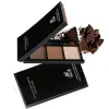 Enhancers 3 Colors Waterproof Eyebrow Powder Palette Lasting Non Fading Natural Black Brown Eyebrow Enhancer Powder with Brush Cosmetic