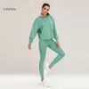 Kvinnor Lu Align Long Tracksuit 3PCS-Set Sleeve Top Shirts and Leging Gym Sports Yoga Suit Training Bh Jacket Pants Lemon Gym Running Worko