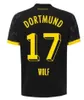 サッカージャージ23 24 110th Dortmund Borussia F.Nmecha Kamara 2023 2024 Black Football Shirt Reus Bellingham Hummels Reyna Brandt Men K Dh7su