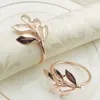 Rings Hotel Leaves Serviket Metal Western Food Serveins Ring Banquet Party Dinner Table Decoration Handel Holder Buckle Decor Th1359 S