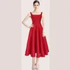 Vestidos casuais Jamerários Autumn Winter Roupos Midi Long Sling Dress Women Vest Tank Uma linha Plaziada Candy Solid Color Evening Vestidos