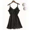 Dames slaapkleding sexy backless nachtdress spaghetti riem slaapjurk Camisole thuis nachthemd dames lingerie bh pad