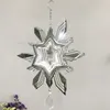 Декоративные фигурки 3D Снежинка Спиннер из нержавеющей стали для рождественской елоки Внутреннее открытое садовое украшение