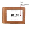 Clips Genuine Leather Money Clip For Man Women RFID Slim Bifold Male Purse Billfold Wallet Money Clip Female Clamp For Cash