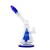 Healthy_Cigarette GB037 Acqua di vetro Bong di circa 25 cm di altezza colorata Core perc tampone a tacca tubo di fumo con gorgiglio da 14 mm cupola maschio ciotola banger un chiodo piatto colorato