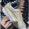 Casual Shoes Maogu Fashion Round Toe Gold Women Vulcanized Running Solid Color Low-heeled Flat Shoe 2024 Lace Up Female Sneakers