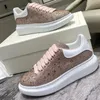 Casual Shoes Luxury Rhinestone Sneakers Men Platform Round Toe Lace-up Walking Woman Solid Color Crystal Designer