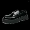 Casual Shoes Loafers Handmade Leather Men's High Quality Slip On Business Thick Bottom Designer Oxford