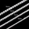 Spring Buckle Tennis Chain Zircon Necklace Single Row Full Diamond Mens Hip Hop Jewelry