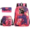 Sacs à dos kpop 3pcs errants enfants sac à dos crayon crayon crayon de voyage sac d'étudiant sac d'étudiant hyunjin felix sac à dos