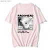 Dames t-shirt zomer nieuw plus size t-shirt voor coupleshot radiohead t-shirt rockband vintage muziek fans mannen dames ts short slve kleding y240420e1vfff